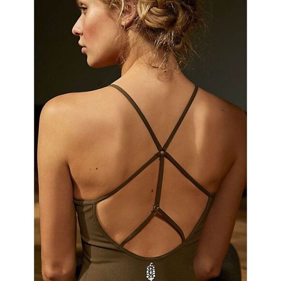 FREE PEOPLE DANCE ALL DAY BODY SUIT SECRET MOSS SIZE XS STYLE 49993025 - Picture 2 of 7